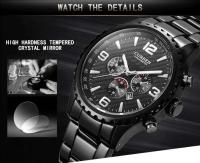 Reloj de Acero Inoxidable con Correa de Negocios Casual CURREN 8056 Calendario de Cuarzo de Lujo para Hombres Resistente al Agua Estilo Formal - details 3