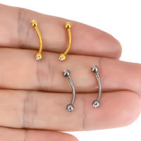 Anillo de titanio para Piercing corporal, barra curvada para ceja, Tragus, hélice, oreja, vientre, labio, 10Mm, 16G, 1 unidad, 23 titanio - details 4