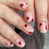ARTAUG 24PCS Uñas Postizas De Presión Cuadradas Medianas Y Brillo Negro Con Polvo Uñas De Color Caramelo Para Verano Adornos Para Uñas - details 32