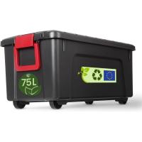 Caja de almacenamiento de plástico grande Caja de garaje de 60 l Lote de 3 SIA-60 Negro Apilable - details 6