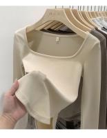 Camiseta ajustada de algodón para mujer, Top corto de manga larga, camiseta Sexy blanca Y2k para primavera y otoño - details 22
