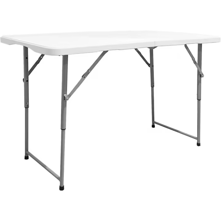 Plegable Sólido 120*60*48/61/74cm Altura Regulable y portátil Normativa Uso público Interior/Exterior (EN 581-1/3). Tablero Resina HDPE 3,5cm Capacidad 4 Personas - 1