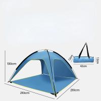 Tienda de playa grande con fondo desmontable, ventilada, plateada, impermeable, picnic, sombrilla - details 2