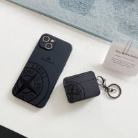Funda de auriculares con patrón cruzado para Airpods Pro 2 Airpods 3 2 1, funda de auriculares de silicona suave negra - details 1