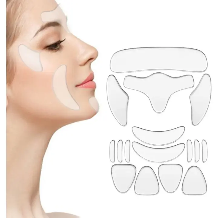 Parches de Silicona para Eliminación de Arrugas 16pcs Parches Reutilizables para Cuello y Labios - 1