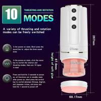Embalaje privado Sexy automático usable masturbación copa telescópica giratoria masturbador masculino mamada vagina vibrador adultos juguetes sexuales para hombre - details 14