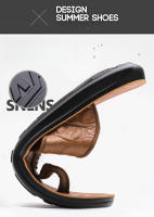 Chanclas de hombre de verano de cuero con patrón de cocodrilo de moda transpirable pellizco sandalias casual tendencia zapatos de playa Q1576 - details 4