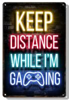 Gamepad cartel de Metal con letras luminosas de neón, cartel decorativo de hojalata, placa de arte de pared para sala de juegos, estética moderna para el hogar, 8X12 pulgadas - details 6