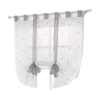 Persianas Romanas Bordadas para Ventanas, Decoración para Dormitorio, Balcón, Cocina, Gris, 60cmx140cm - 1