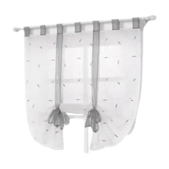 Persianas Romanas Bordadas para Ventanas, Decoración para Dormitorio, Balcón, Cocina, Gris, 60cmx140cm - 1