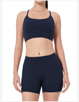 Sostén deportivo de yoga con almohadillas para el pecho, espalda hermosa, shorts de tres cuartos, levantamiento de cadera de cintura alta, conjunto de fitness pilates para mujeres - details 14