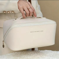 MEJORADA Neceser cosméticos de viaje de CUELO SINTÉTICO gran capacidad, estuche de maquillaje portátil para mujer, organizador de artículos de tocador multifuncional impermeable, bolsa de almacenamiento - details 3