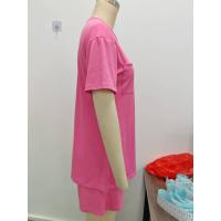 Conjunto de dos piezas versátil e informal de verano, nuevo, de moda, con pantalones cortos de manga corta y color sólido para mujer - details 2