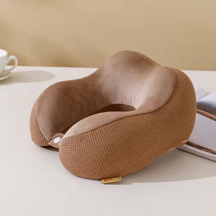 Almohada de viaje – Almohada de cuello para viajes, almohada de apoyo portátil de espuma viscoelástica, cómoda y ligera, paquete rápido para camping, cojín de descanso para dormir - 1