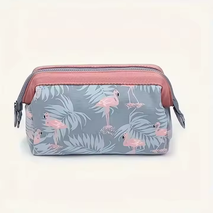 Bolso de Maquillaje para Mujer de Gran Capacidad Organizador de Viaje Portátil con Estilo Flamenco - 1