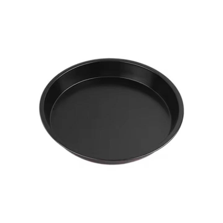 Plato de molde redondo para Pizza, bandeja profunda de acero al carbono, antiadherente, herramienta de horno, bandeja de molde para hornear, 7 pulgadas, negro - 1