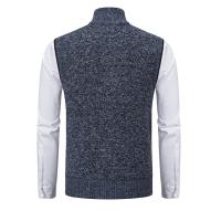 Suéter sin mangas de punto para hombre, cárdigan de terciopelo de lana con cremallera, jerséis de cuello alto, Chaleco de punto - details 18