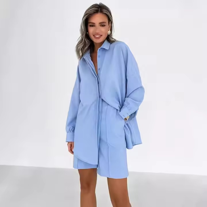 Versátil francés informal para mujer, dos piezas y color sólido, de moda, novedad 2024 - 1