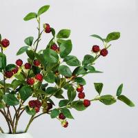Ramas artificiales de frambuesa de tacto Real, simulación de plástico elegante, frutas de arándano, ramas de bayas artificiales hechas a mano - details 6