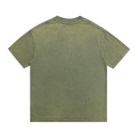 LOEVE-Camiseta de manga corta desgastada con copos de nieve lavados de algodón puro a la moda, camiseta holgada y versátil con Logo bordado para parejas de verano para hombre - details 10
