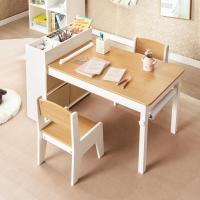 Juego de mesa de arte y actividades para niños, mesa de manualidades con 2 sillas, rollo de papel, estantes y 4 cestas de tela, para niños en la sala de juegos (gris) - details 17