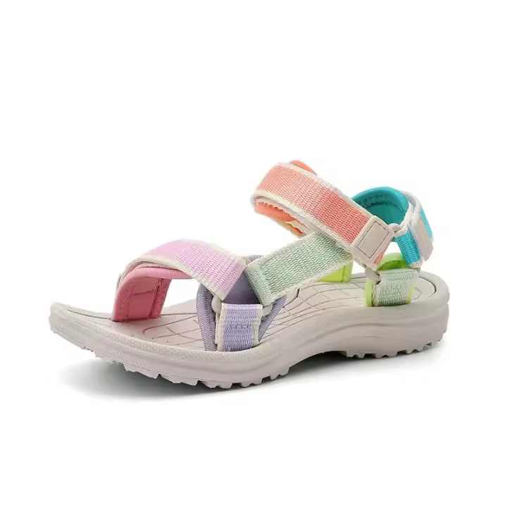 Nuevas sandalias para niños 30-38, zapatillas de playa de verano para el regreso a la escuela, zapatos bonitos de arcoíris para niños y niñas, precio bajo - 1