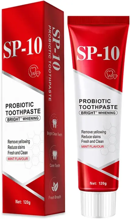 Pasta de dientes, SP-10 Probiótico Blanqueamiento con pasta de dientes, Aliento fresco, Cuidado de limpieza profunda 4.23 oz - 1