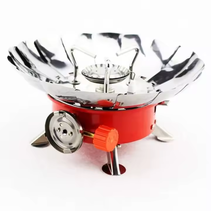 Reparador de Lotus Portátil para Acampar Mini Estufa de Gas a Prueba de Viento con Cabeza Plegable - 1