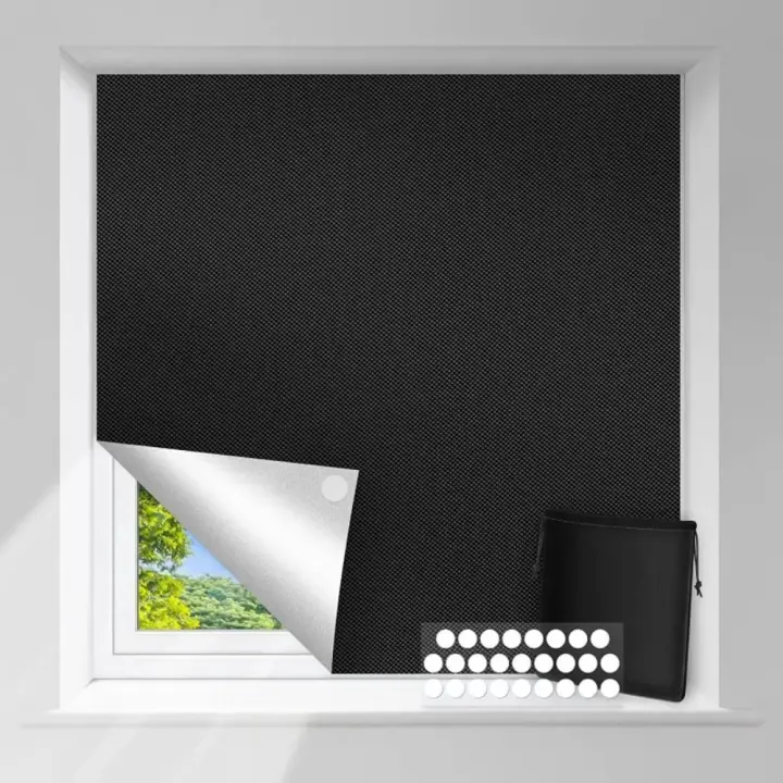Cortina opaca con aislamiento térmico para dormitorio infantil, cubierta de ventana de viaje, ajustable, no perforada, 1/2/3 metros - 1