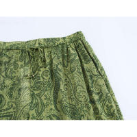 Conjunto de camisa y pantalón con estampado de líneas metálicas para mujer - details 7