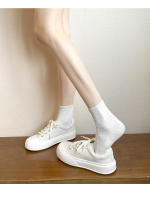 Pastel de queso nueva tendencia color coincidencia plataforma casual tablero zapatos versátil aumento de altura cabeza redonda zapatos blancos - details 15