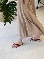 Chanclas planas, zapatos para mujer, ropa de verano, nuevo diseño de nicho casual, playa, vacaciones, sandalias con punta abierta. - details 9