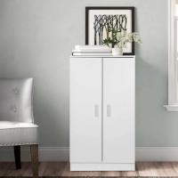 7 estantes para zapatos con cierre de 2 puertas, estructura de madera, armario auxiliar multiusos, tamaño 108 x 55 x 36 cm (roble) - details 15
