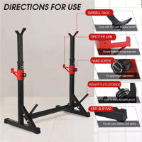 RACK AJUSTABLE PARA PESAS, SENTADILLAS DE ENTRENAMIENTO,GANCHO SOPORTE DE DISCO, ENVIO GRATIS - details 4