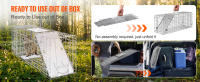 SucceBuy Trampa para jaula de animales vivos, trampa plegable de hierro galvanizado para gatos callejeros, conejos, ardillas, mapaches, marmotas, zarigüeyas - details 3
