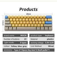 Teclado mecánico para juegos con cable MUCAI-USB, interruptores ópticos Gateron para escritorio, eje retroiluminado por LED, 61 teclas - details 9