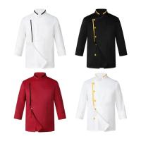 Uniforme de Chef de manga corta con cuello levantado, abrigo de Chef Unisex, resistente a las manchas, cocina, panadería, cantina, restaurante, camisa de camarero - details 19