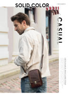 Bolso de Bandolera Casual para Hombres CONTACT'S de Cuero Genuino con Bolsillo para Teléfono Bolso de Cintura para Viajes Material de Lining Poliéster Tamaño Pequeño Estilo de Moda con Rayas - details 2