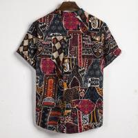 Camisa de lino de manga corta para hombre, camisa de flores de estilo étnico indio, novedad de verano, 2019 - details 46