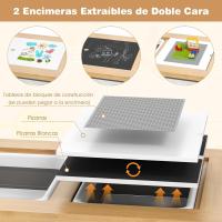 Mesa y Silla Sensorial para Niños de 2-8 Años, Mesa de Actividades Infantil con Silla con Cubos Plegables para Arena/Agua y Rollo de Papel para Jugar, Estudiar y Almacenar - details 4