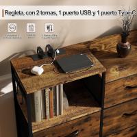 Cajonera para armario, cómoda dormitorio 8 cajones de tela, estantes de madera, cómoda de salón, cajas organizadoras, estructura metálica, estilo industrial - details 3