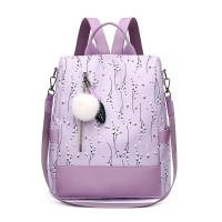 Mochila Con Estampado Floral Para Mujer, Bolsa De Viaje Informal, Con Bola De Pelo, De Gran Capacidad, Nueva - details 6