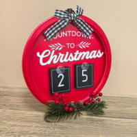 Calendario de Navidad con cuenta atrás artesanías de madera, adornos redondos, calendario de Navidad - details 3