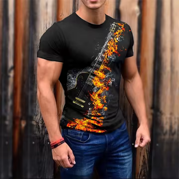 Camiseta 3d de manga corta para hombre, ropa de moda de manga larga, estampado en Color, Animal, planta, persona, ropa de belleza - 1