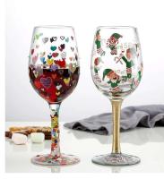 Copa de decoración navideña de cristal impresa, juego de vino pintado a mano para fiesta en casa, Festival, Bar - details 8