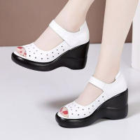 Zapatos de Mujer de Tacón Alto Versátiles Suela Suave de Espuma Blanca Perfectos para Mamá - details 4