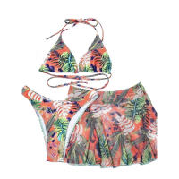 Bikini Tie-Dye con Sarong para mujer, traje de baño femenino Sexy, conjunto de Bikini de 3 piezas, ropa de baño - details 6