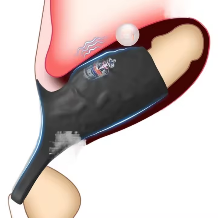 Juguetes sexuales para adultos con funda vibratoria SEXY de empaque privado para hombres, anillo vibrador, estimulación del punto G, juguete sexual para parejas masculinas - 1