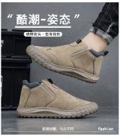 Botas cortas para hombre con aislamiento de felpa, zapatos informales, botas de nieve antideslizantes de suela gruesa, zapatos de algodón para invierno al aire libre, botines para hombre - details 3