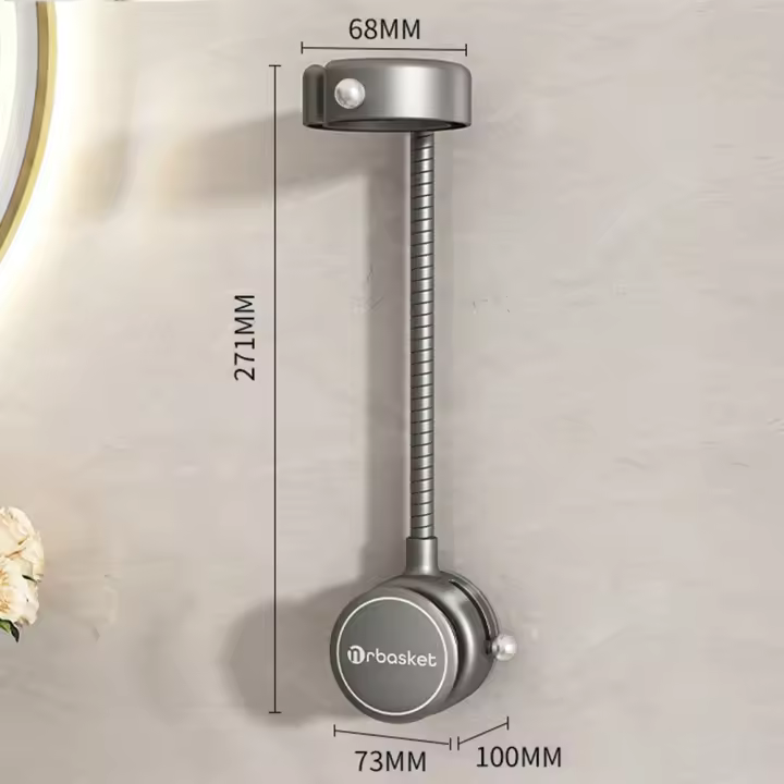 Soporte para secador de pelo con ventosa, rotación de 360 ​​grados, manos libres, soporte para soplador, organizador de secador de pelo ajustable sin perforaciones para mascotas - 1
